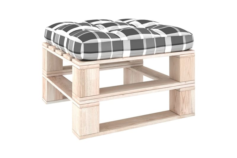 Dyna till pallsoffa grått rutmönster 70x70x10 cm - Flerfärgad - Soffdyna & bänkdyna utemöbler