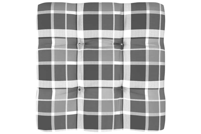 Dyna till pallsoffa grått rutmönster 70x70x10 cm - Flerfärgad - Soffdyna & bänkdyna utemöbler