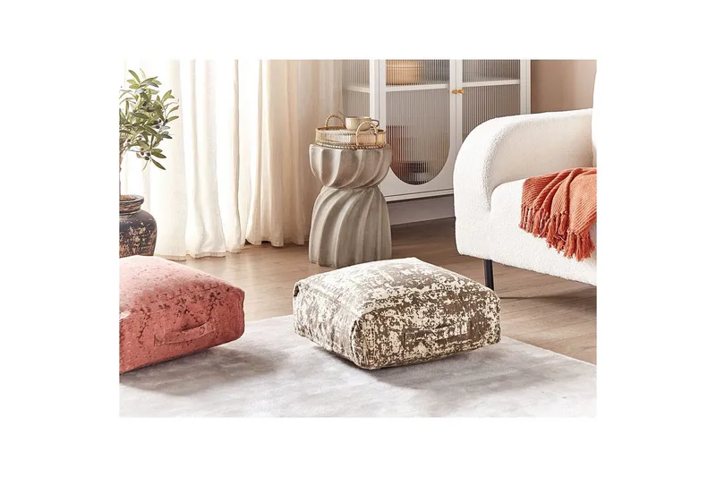 Golvkudde Shasa Beige/brun - Beige/brun - Möbler - Fåtölj & stolar - Pall & puff - Sittpuff