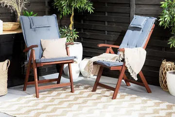 Krasley Dyna Till Trädgårdsstol 2-Pack - Blå - Utemöbler & utemiljö - Dynor - Positionsdynor