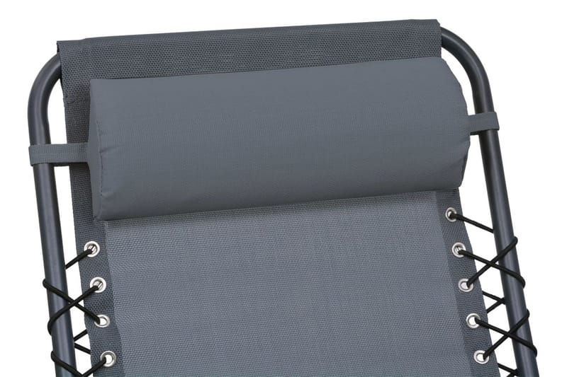Nackstöd till solstol grå 40x7,5x15 cm textilene - Grå - Nackstöd soffa