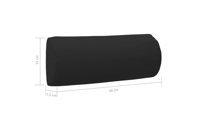 Nackstöd till solstol svart 40x7,5x15 cm textilene - Svart - Nackstöd soffa
