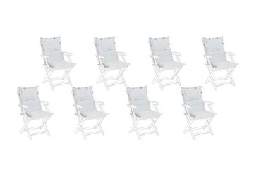 Wilhelmina Dyna till Trädgårdsstol 8-pack - Vit - Utemöbler & utemiljö - Dynor - Positionsdynor