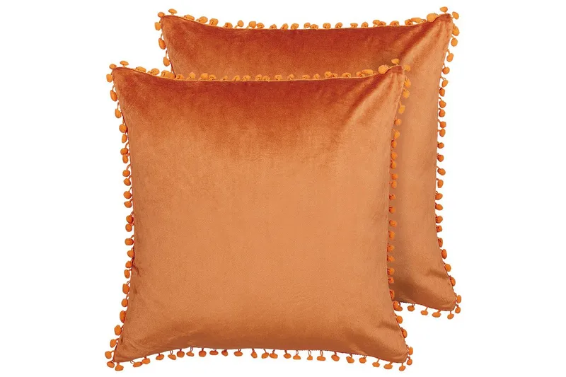 Prydnadskuddar Aerangis set om 2 Orange, Orange
