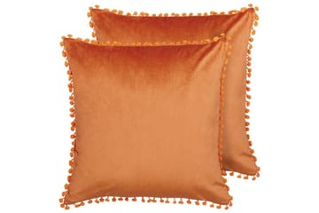Prydnadskuddar Aerangis set om 2 Orange - Orange - Utemöbler & utemiljö - Dynor - Utomhuskuddar