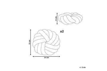 Prydnadskuddar Akola set om 2 Grå - Grå - Textil & mattor - Kudde & kuddfodral - Prydnadskudde & soffkudde