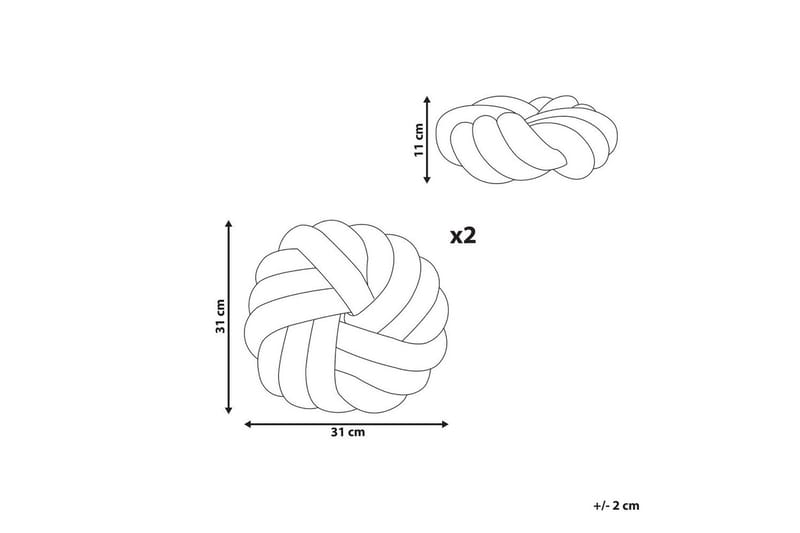 Prydnadskuddar Akola set om 2 Grå - Grå - Textil & mattor - Kudde & kuddfodral - Prydnadskudde & soffkudde