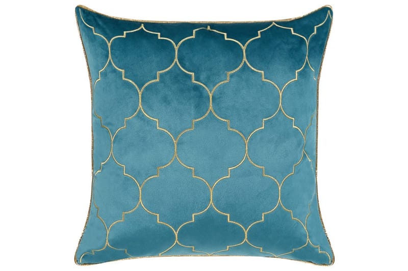 Prydnadskuddar Alyssum set om 2 Blå/guld, Sammet - Blå/guld, Sammet - Utemöbler & utemiljö - Dynor - Utomhuskuddar