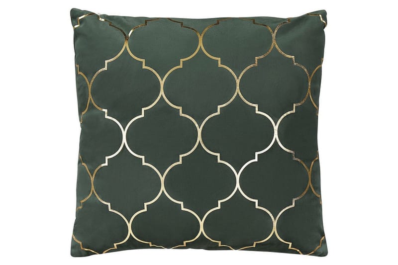 Prydnadskuddar Alyssum set om 2 Grön/guld, Sammet - Grön/guld, Sammet - Utemöbler & utemiljö - Dynor - Utomhuskuddar
