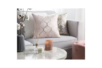 Prydnadskuddar Alyssum set om 2 Rosa/guld, Polyester - Rosa/guld, Polyester - Utemöbler & utemiljö - Dynor - Utomhuskuddar