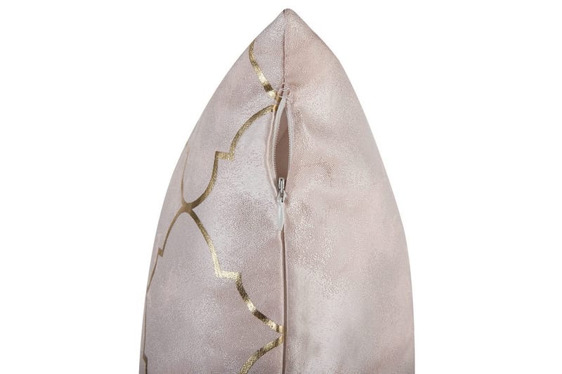 Prydnadskuddar Alyssum set om 2 Rosa/guld, Polyester - Rosa/guld, Polyester - Utemöbler & utemiljö - Dynor - Utomhuskuddar