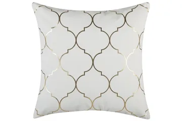 Prydnadskuddar Alyssum set om 2 Vitt/guld, Bomull - Vitt/guld, Bomull - Utemöbler & utemiljö - Dynor - Utomhuskuddar