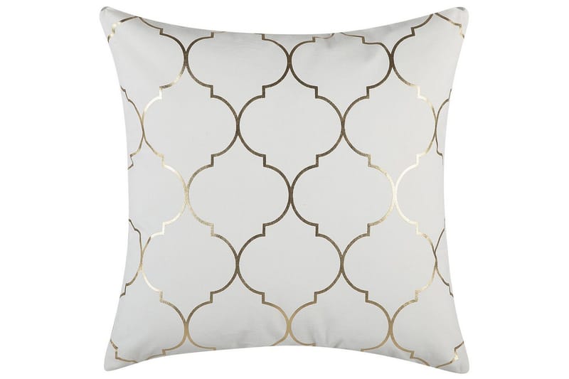 Prydnadskuddar Alyssum set om 2 Vitt/guld, Bomull - Vitt/guld, Bomull - Utemöbler & utemiljö - Dynor - Utomhuskuddar