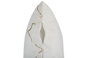 Prydnadskuddar Alyssum set om 2 Vitt/guld, Bomull - Vitt/guld, Bomull - Utemöbler & utemiljö - Dynor - Utomhuskuddar