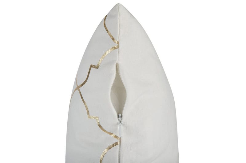 Prydnadskuddar Alyssum set om 2 Vitt/guld, Bomull - Vitt/guld, Bomull - Utemöbler & utemiljö - Dynor - Utomhuskuddar