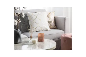 Prydnadskuddar Alyssum set om 2 Vitt/guld, Bomull - Vitt/guld, Bomull - Utemöbler & utemiljö - Dynor - Utomhuskuddar