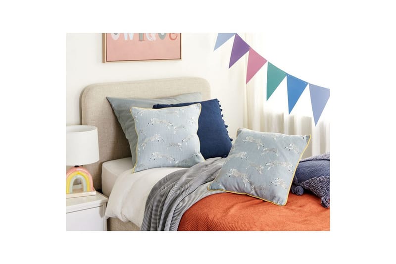 Prydnadskuddar Arales set om 2 Grå/vit/svart/gul, Fyrkantig - Grå/vit/svart/gul, Fyrkantig - Utemöbler & utemiljö - Dynor - Utomhuskuddar