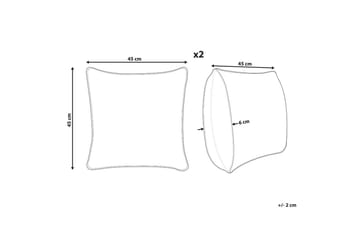 Prydnadskuddar Arales set om 2 Gul/vit/svart/rosa, Fyrkantig - Gul/vit/svart/rosa, Fyrkantig - Utemöbler & utemiljö - Dynor - Utomhuskuddar