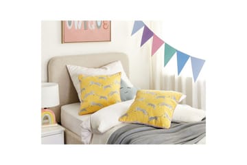 Prydnadskuddar Arales set om 2 Gul/vit/svart/rosa, Fyrkantig - Gul/vit/svart/rosa, Fyrkantig - Utemöbler & utemiljö - Dynor - Utomhuskuddar