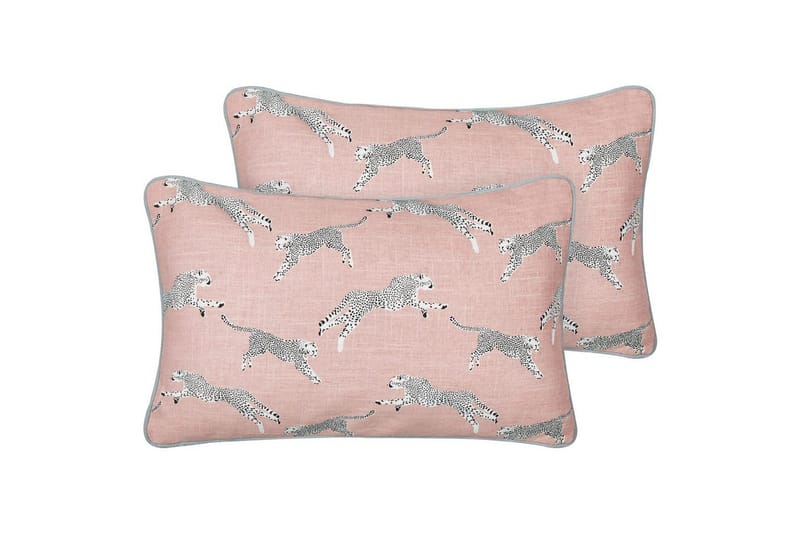 Prydnadskuddar Arales set om 2 Rosa/vit/svart/grå, Rektangulär, Rosa/vit/svart/grå, Rektangulär