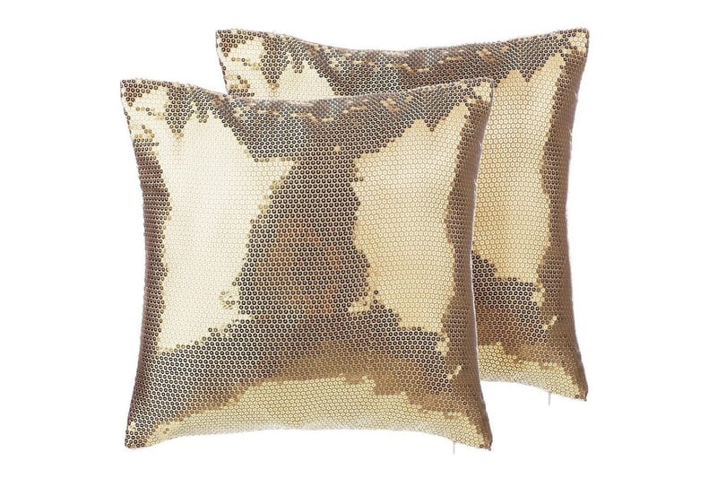Prydnadskuddar Aster set om 2 Guld, Guld