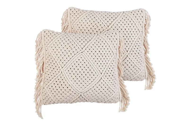 Prydnadskuddar Besham set om 2 Beige, Beige