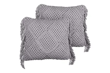 Prydnadskuddar Besham set om 2 Grå - Grå - Utemöbler & utemiljö - Dynor - Utomhuskuddar