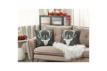 Prydnadskuddar Bicocca set om 2 Grön/Vit - Grön/Vit - Utemöbler & utemiljö - Dynor - Utomhuskuddar