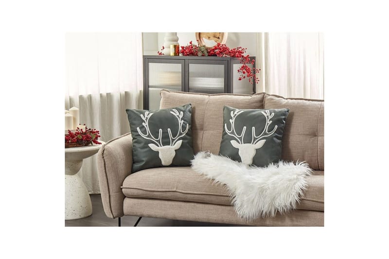 Prydnadskuddar Bicocca set om 2 Grön/Vit - Grön/Vit - Utemöbler & utemiljö - Dynor - Utomhuskuddar