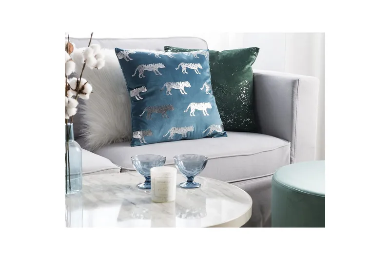 Prydnadskuddar Bluebell set om 2 Blå/Silver - Blå/Silver - Utemöbler & utemiljö - Dynor - Utomhuskuddar