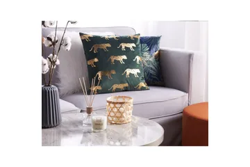 Prydnadskuddar Bluebell set om 2 Grön/guld - Grön/guld - Utemöbler & utemiljö - Dynor - Utomhuskuddar