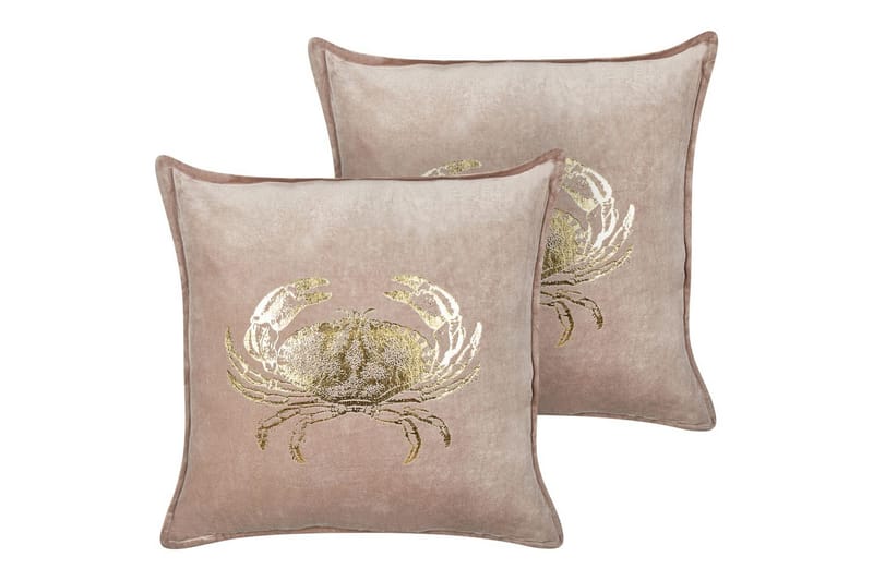 Prydnadskuddar Bossiella set om 2 Beige/guld - Beige/guld - Utemöbler & utemiljö - Dynor - Utomhuskuddar