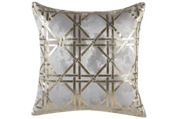Prydnadskuddar Cassia set om 2 Grå/guld - Grå/guld - Textil & mattor - Kudde & kuddfodral - Prydnadskudde & soffkudde