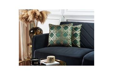 Prydnadskuddar Cassia set om 2 Grön/guld - Grön/guld - Textil & mattor - Kudde & kuddfodral - Prydnadskudde & soffkudde