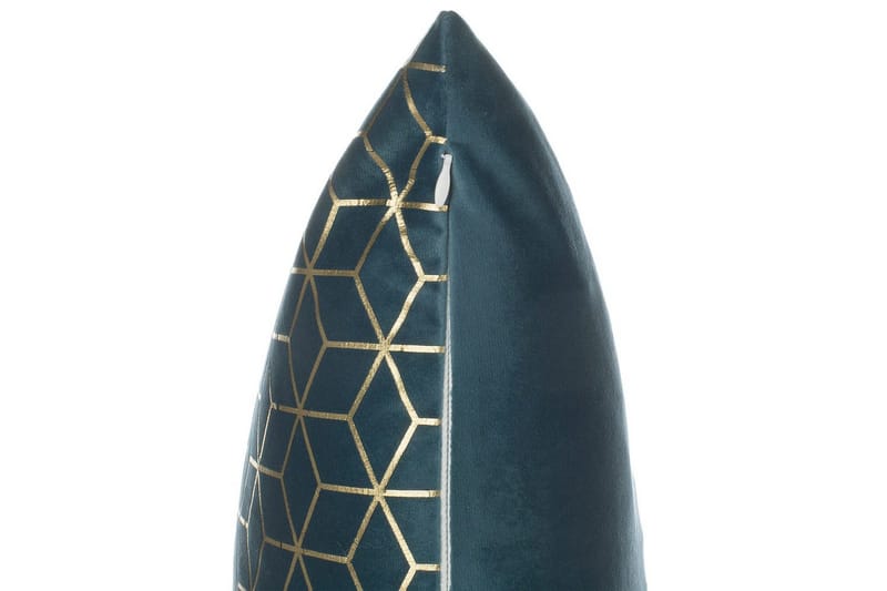 Prydnadskuddar Celosia set om 2 Blå/guld - Blå/guld - Utemöbler & utemiljö - Dynor - Utomhuskuddar