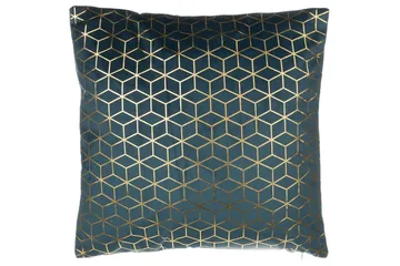 Prydnadskuddar Celosia set om 2 Blå/guld - Blå/guld - Utemöbler & utemiljö - Dynor - Utomhuskuddar