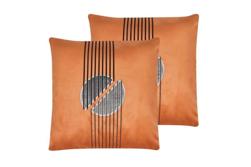 Prydnadskuddar Ceropegia set om 2 Orange - Orange - Utemöbler & utemiljö - Dynor - Soffdyna & bänkdyna utemöbler