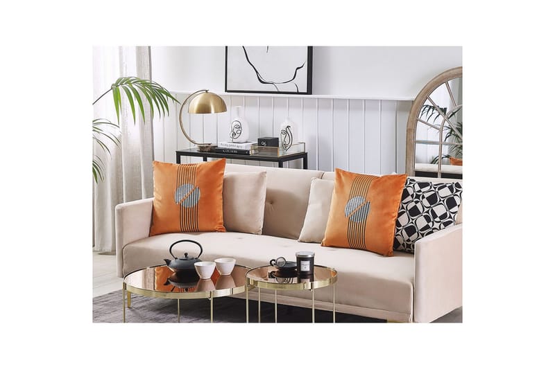 Prydnadskuddar Ceropegia set om 2 Orange - Orange - Utemöbler & utemiljö - Dynor - Soffdyna & bänkdyna utemöbler