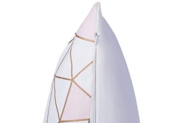 Prydnadskuddar Clarkia set om 2 Vit/guld/rosa - Vit/guld/rosa - Utemöbler & utemiljö - Dynor - Utomhuskuddar