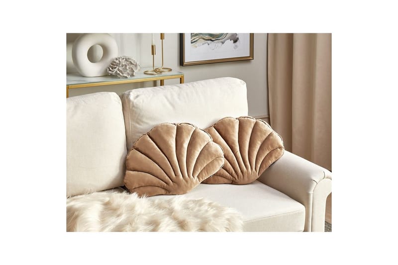 Prydnadskuddar Consolida set om 2 Beige - Beige - Utemöbler & utemiljö - Dynor - Utomhuskuddar