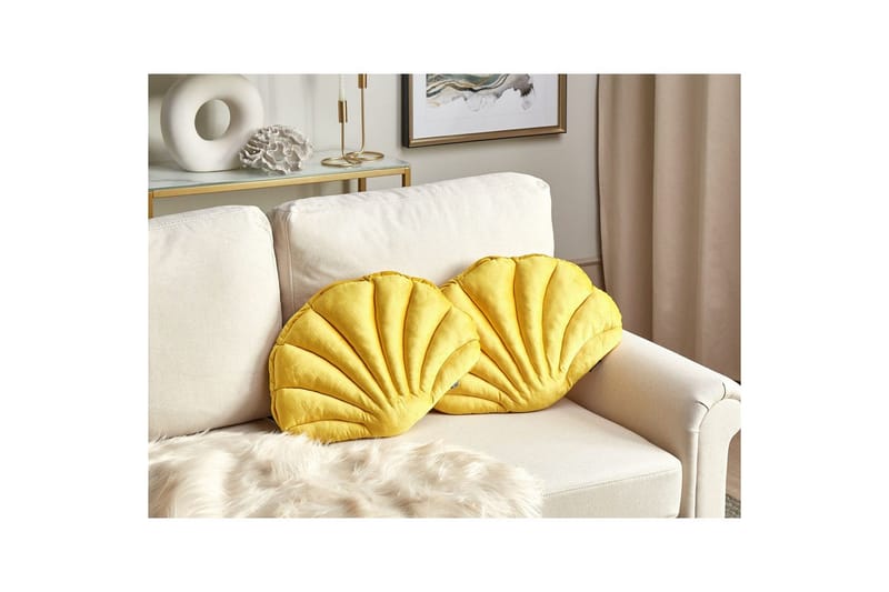 Prydnadskuddar Consolida set om 2 Gul - Gul - Utemöbler & utemiljö - Dynor - Utomhuskuddar