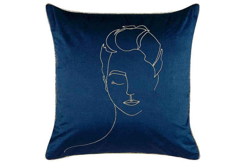 Prydnadskuddar Crocus set om 2 Blå/guld - Blå/guld - Utemöbler & utemiljö - Dynor - Utomhuskuddar