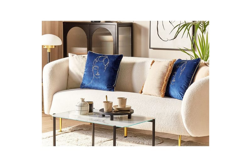 Prydnadskuddar Crocus set om 2 Blå/guld - Blå/guld - Utemöbler & utemiljö - Dynor - Utomhuskuddar