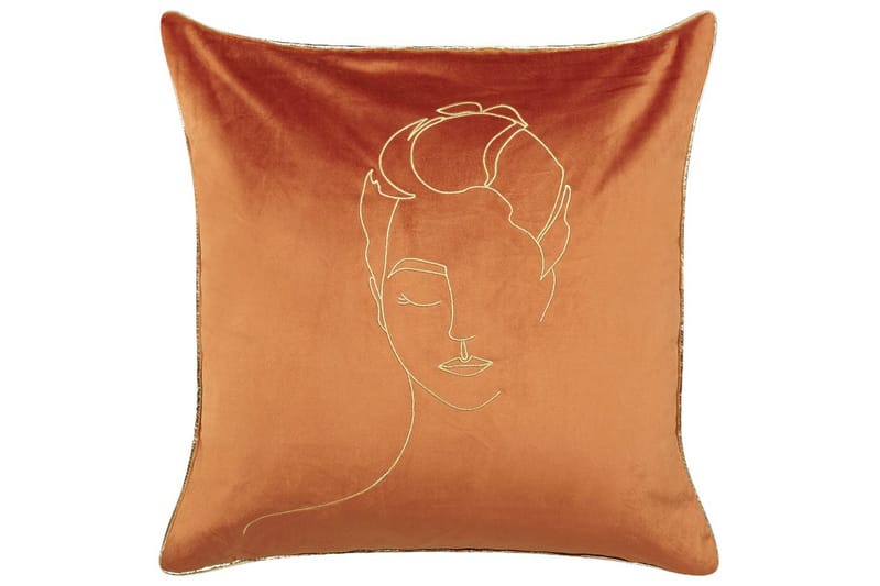 Prydnadskuddar Crocus set om 2 Orange/guld - Orange/guld - Utemöbler & utemiljö - Dynor - Utomhuskuddar