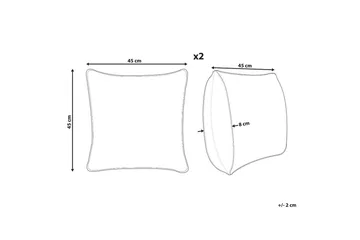 Prydnadskuddar Cyanotis set om 2 Vit/Grön - Vit/Grön - Utemöbler & utemiljö - Dynor - Utomhuskuddar