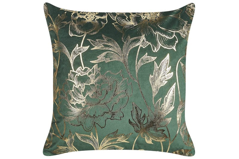 Prydnadskuddar Daffodil set om 2 Grön/guld - Grön/guld - Utemöbler & utemiljö - Dynor - Utomhuskuddar