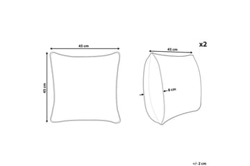 Prydnadskuddar Daffodil set om 2 Grön/guld - Grön/guld - Utemöbler & utemiljö - Dynor - Utomhuskuddar