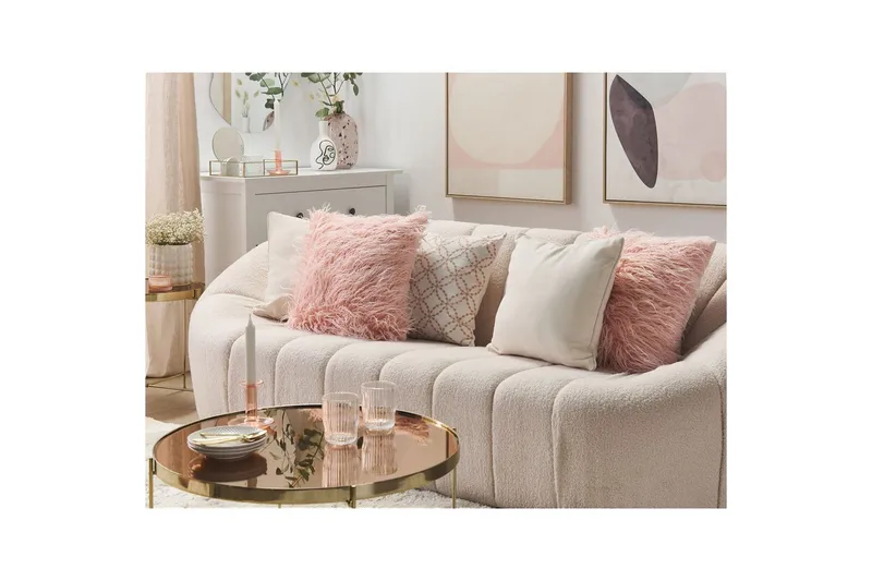 Prydnadskuddar Daisy set om 2 Rosa - Rosa - Textil & mattor - Kudde & kuddfodral - Prydnadskudde & soffkudde