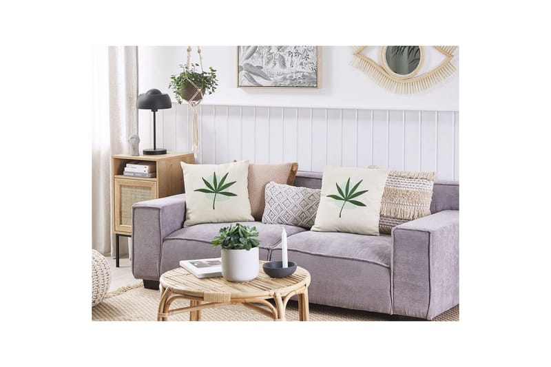 Prydnadskuddar Davallia set om 2 Beige/blå/grön - Beige/blå/grön - Utemöbler & utemiljö - Dynor - Utomhuskuddar