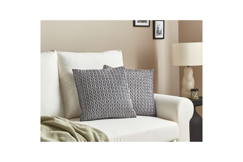 Prydnadskuddar Eclipta set om 2 Grå - Grå - Utemöbler & utemiljö - Dynor - Utomhuskuddar